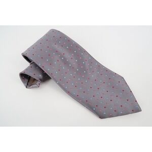 Charvet Place Vendome Tie Silver Multicolor Polka Dots 100% Silk France Necktie
